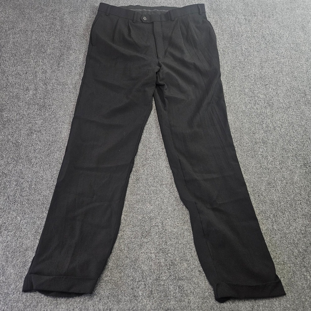 Lauren Ralph Lauren Classic Fitβ Wool Dress Pants 36x34 Black Pleated Trousers